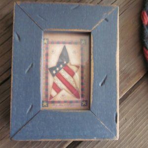 Primitive Framed Flag Star Picture Frame Primitive Wall Decor Primitive Star